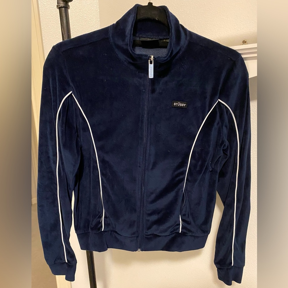 STÜSSY velour track jacket
